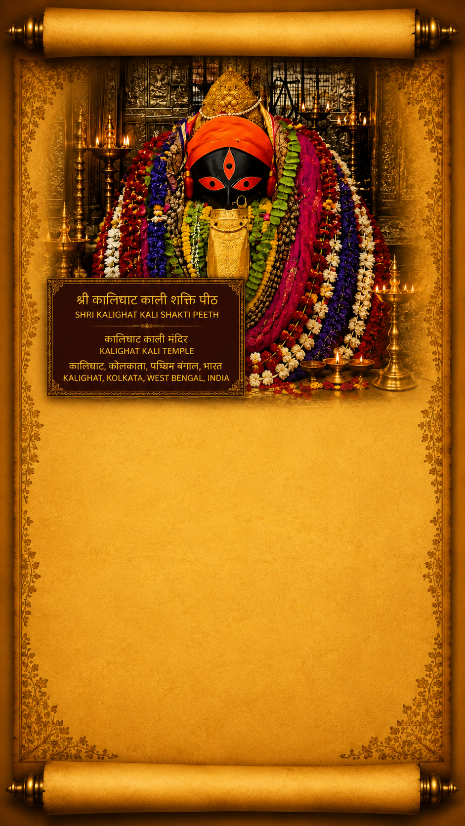 The Sacred Story of Shri Kalighat Kali Mobile Background